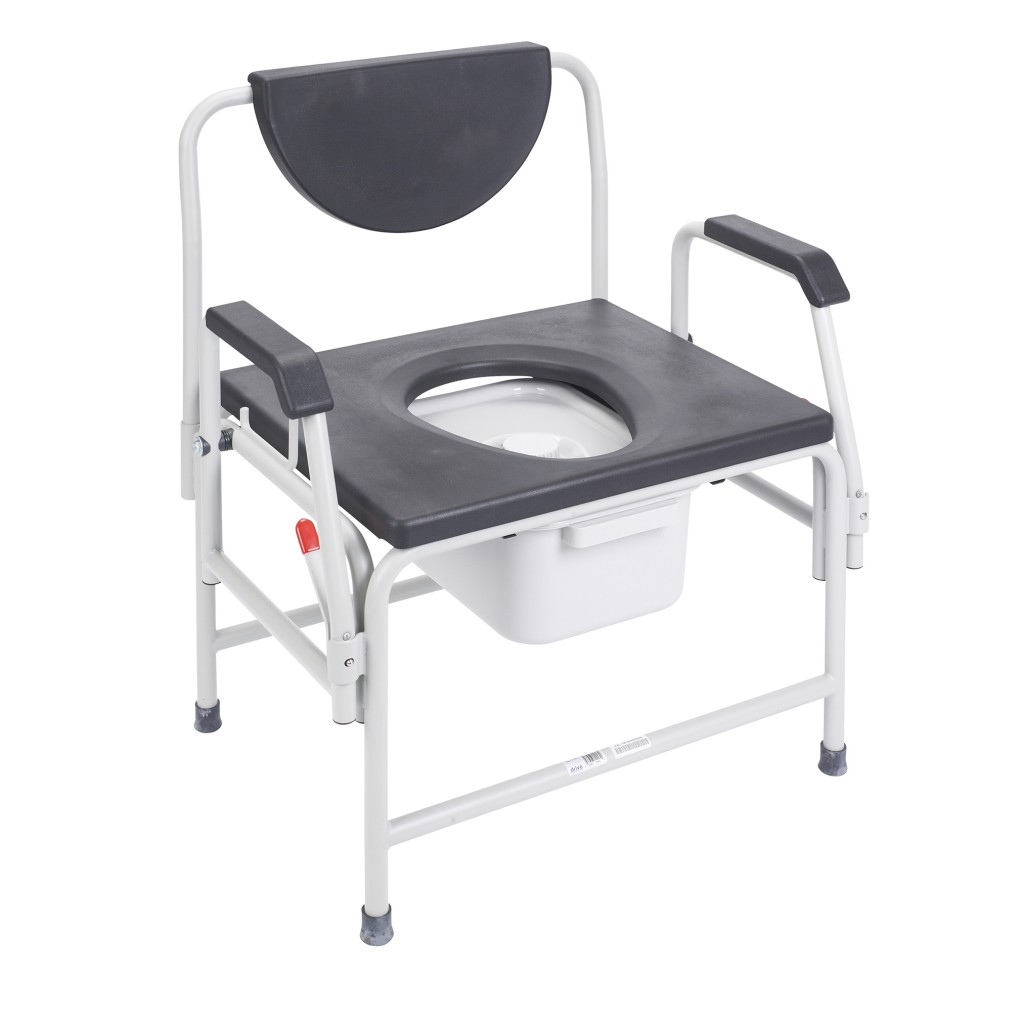 bariatric bedside commode with drop arm